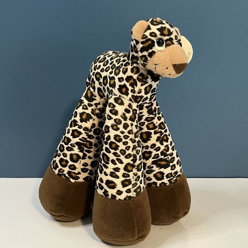 Bestever Funny Feet Leopard Plush 12” Long Legged Standing Stuffed Animal